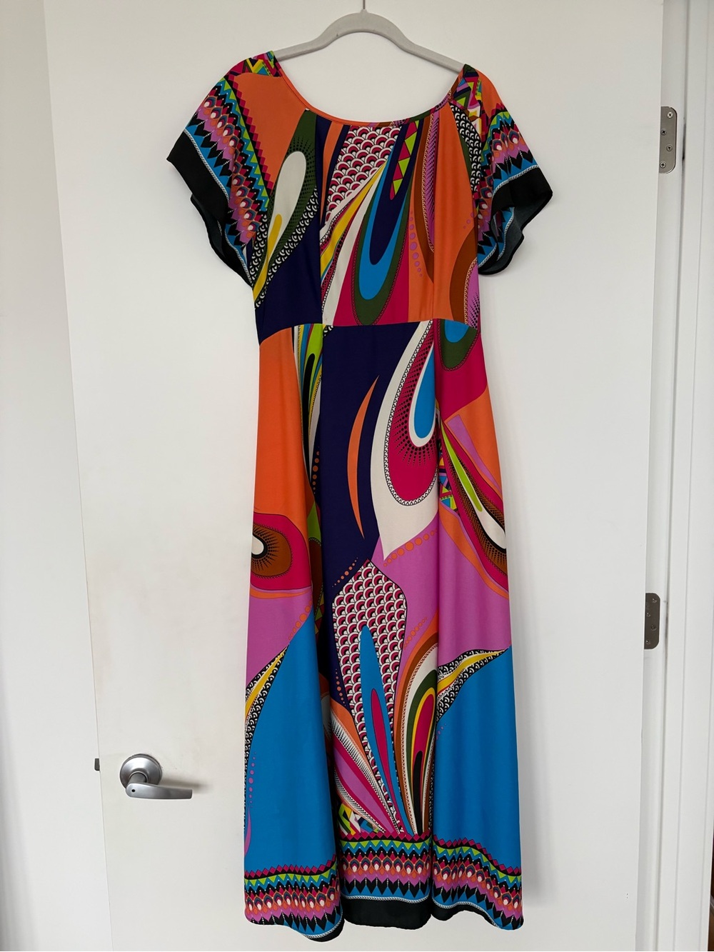 FARM Rio Multicolor Abstract Maxi Dress - Orange, Blue, Pink, Purple